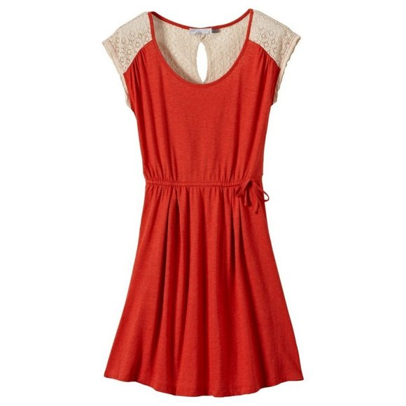 PrAna Angelina Slub Jersey Athleisure Lace Dress M
